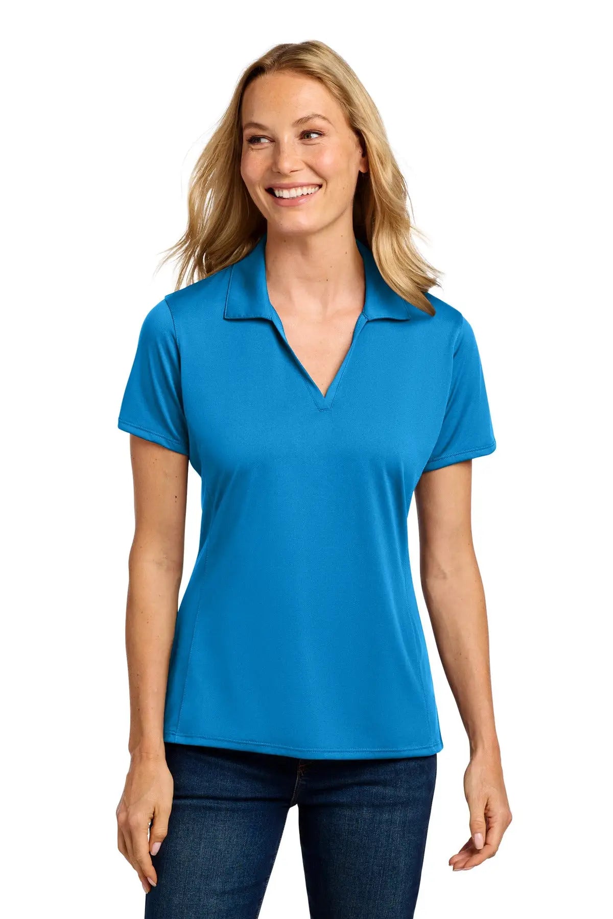 Port Authority Lk398 Women’s Performance Staff Polo - Brilliant Blue - Ladies Xs