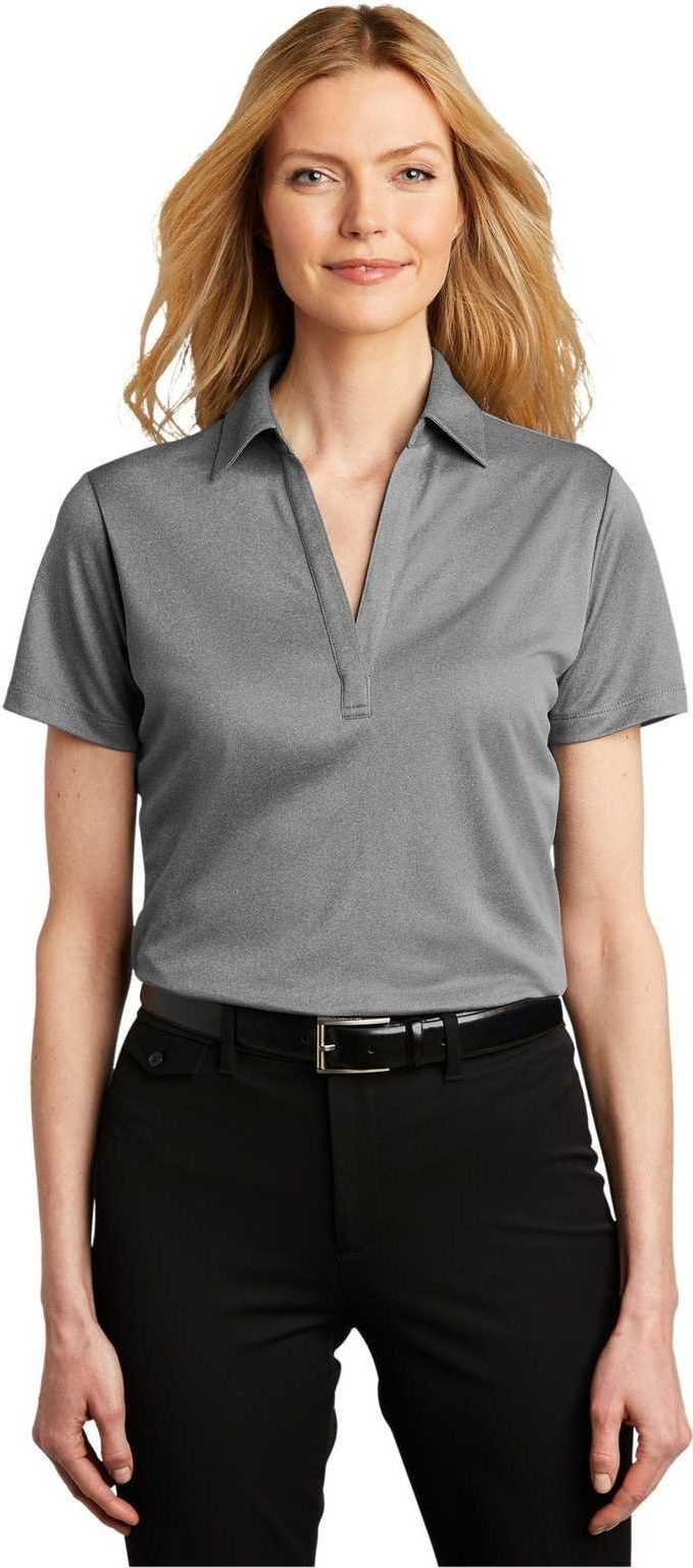 Port Authority Lk542 Ladies Heathered Silk Touch Performance Polo - Shadow Gray Heather