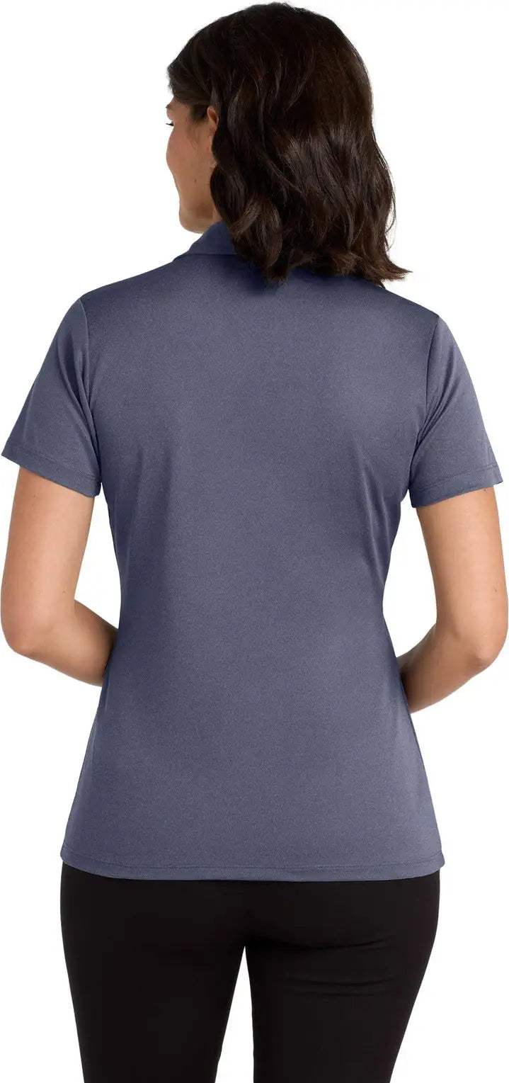 Port Authority Lk542 Women’s Heathered Silk Touch Performance Polo - Navy Heather