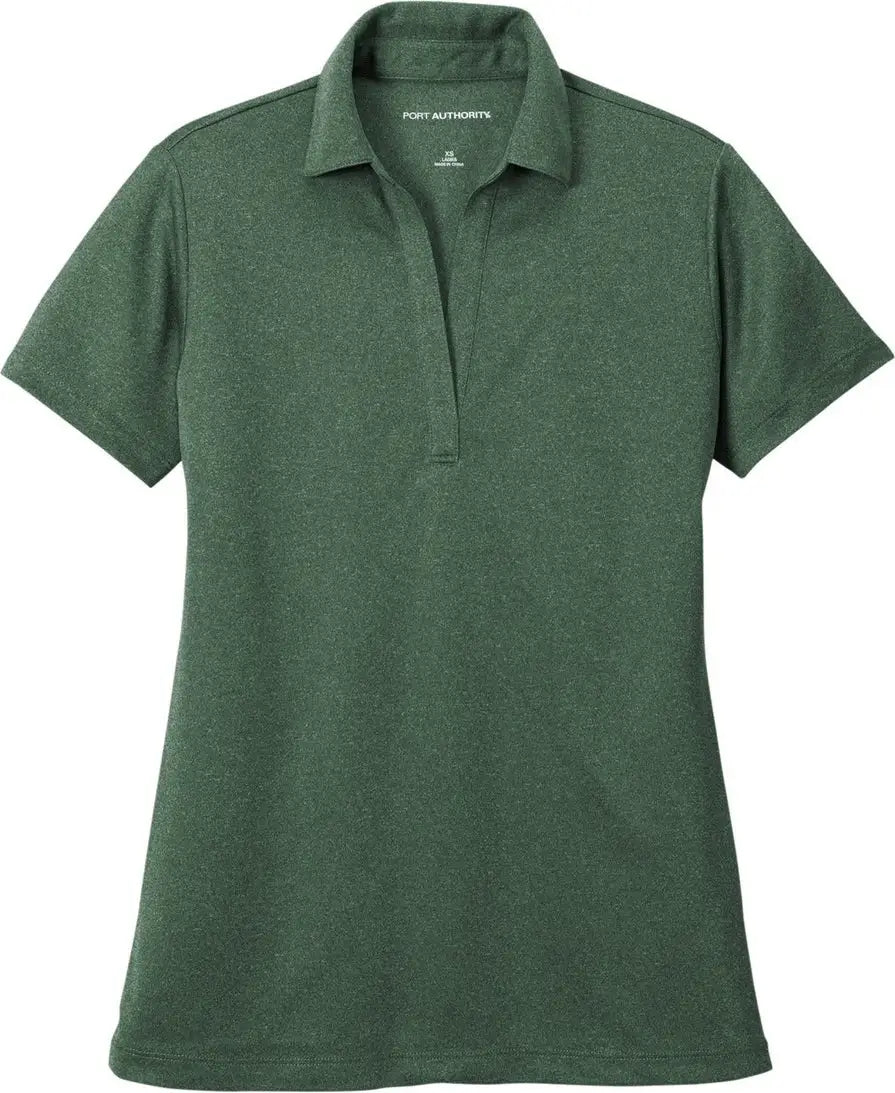 Port Authority Lk542 Women’s Heathered Silk Touch Performance Polo - Green Glen Heather