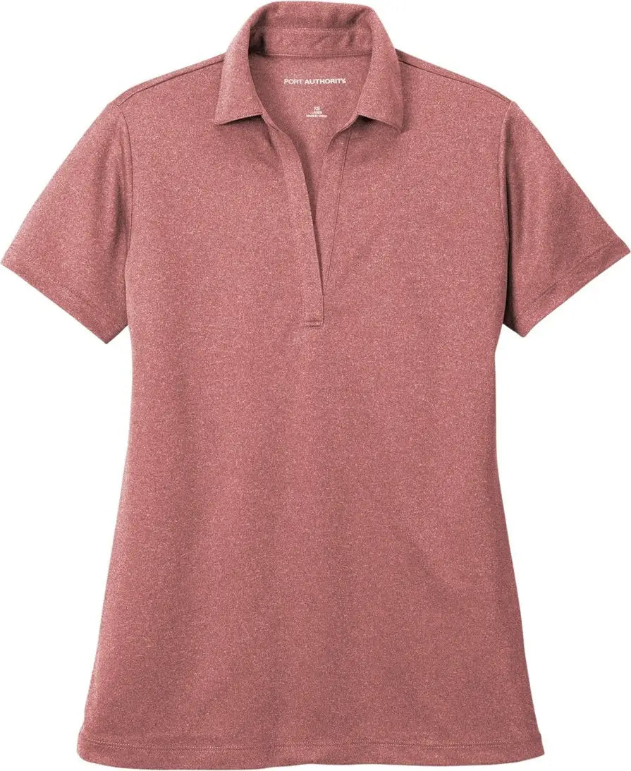 Port Authority Lk542 Women’s Heathered Silk Touch Performance Polo - Garnet Heather