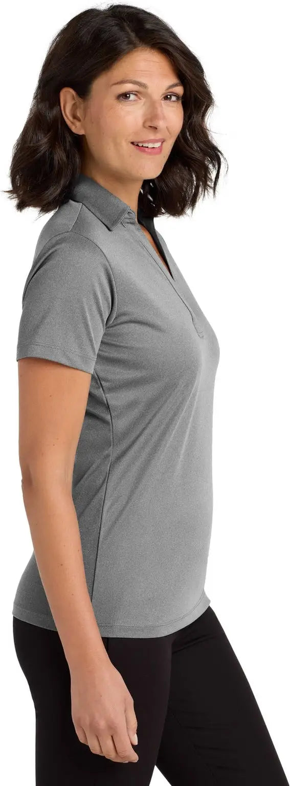 Port Authority Lk542 Women’s Heathered Silk Touch Performance Polo - Shadow Gray Heather