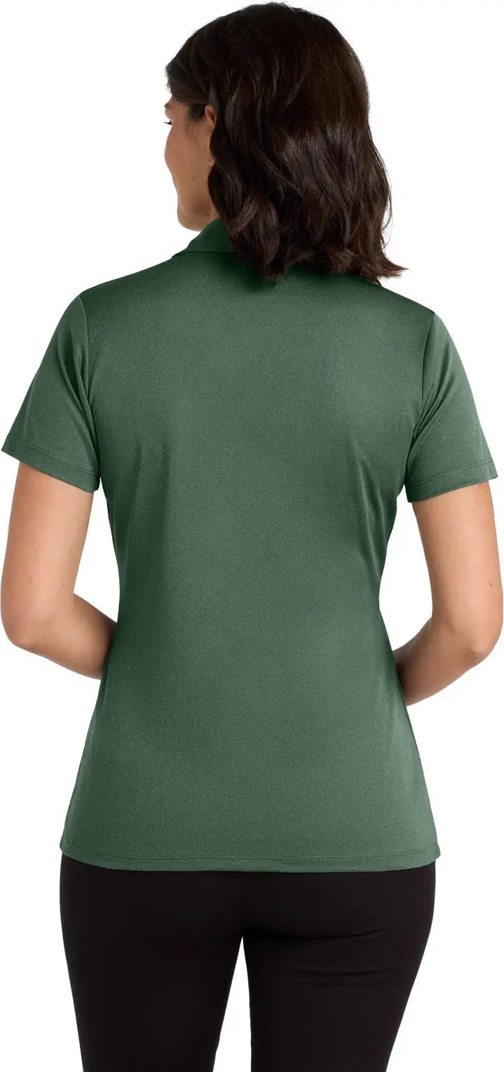 Port Authority Lk542 Women’s Heathered Silk Touch Performance Polo - Green Glen Heather