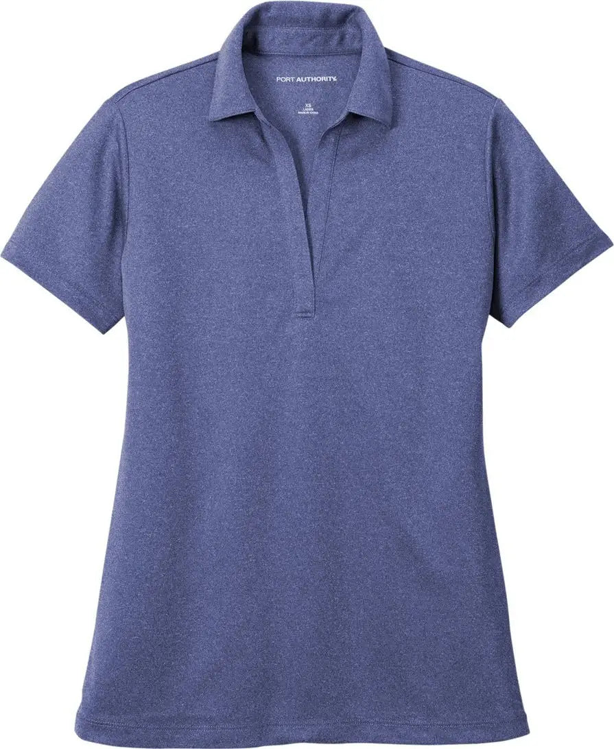 Port Authority Lk542 Women’s Heathered Silk Touch Performance Polo - Royal Heather