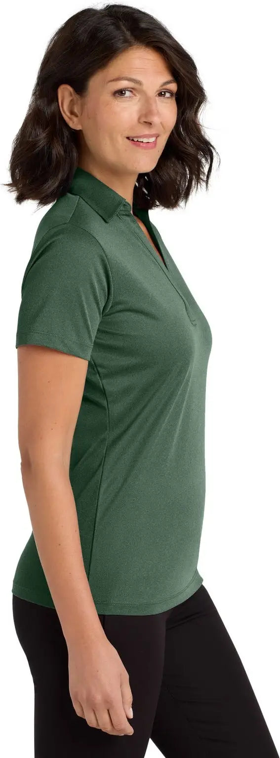 Port Authority Lk542 Women’s Heathered Silk Touch Performance Polo - Green Glen Heather