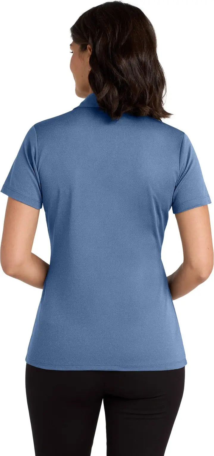Port Authority Lk542 Women’s Heathered Silk Touch Performance Polo - Moonlight Blue Heather
