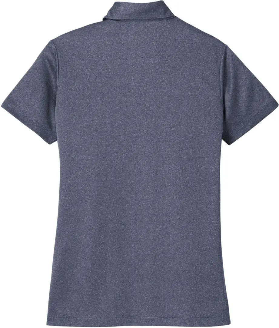 Port Authority Lk542 Women’s Heathered Silk Touch Performance Polo - Navy Heather - Ladies Xs