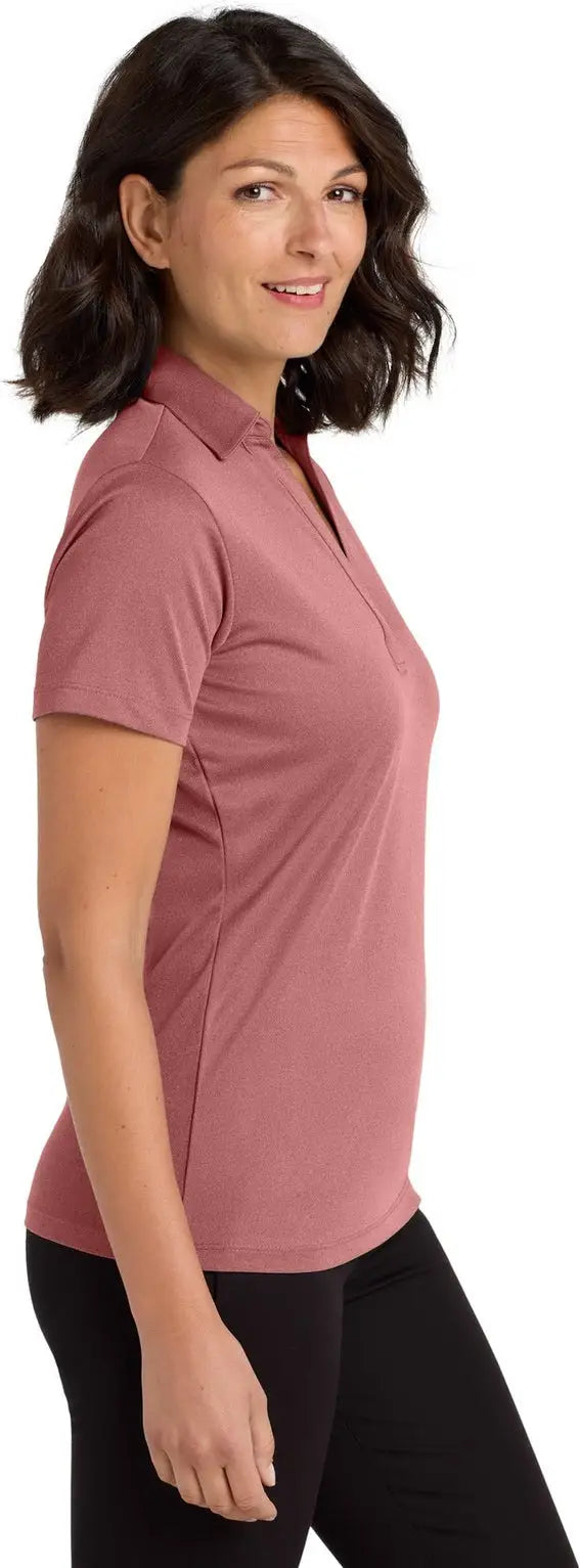 Port Authority Lk542 Women’s Heathered Silk Touch Performance Polo - Garnet Heather
