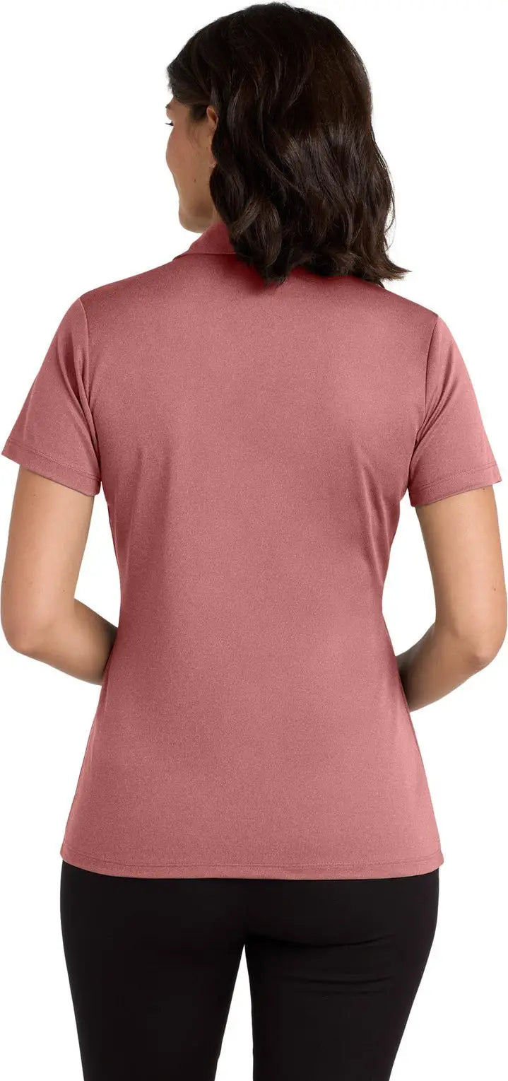 Port Authority Lk542 Women’s Heathered Silk Touch Performance Polo - Garnet Heather
