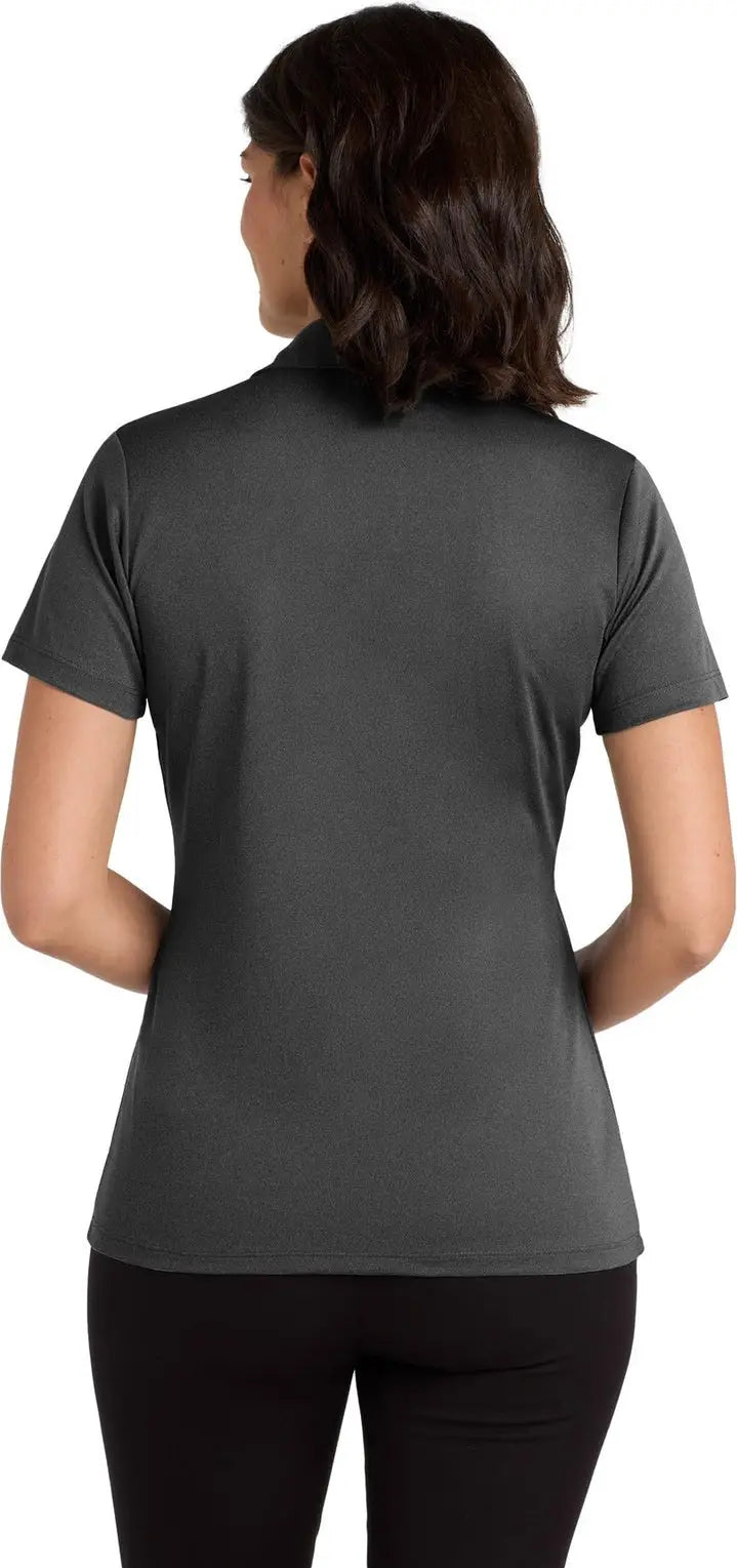 Port Authority Lk542 Women’s Heathered Silk Touch Performance Polo - Black Heather