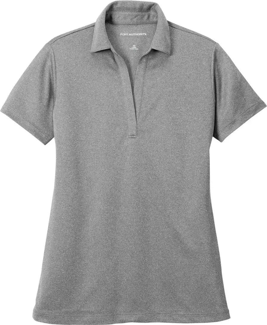 Port Authority Lk542 Women’s Heathered Silk Touch Performance Polo - Shadow Gray Heather