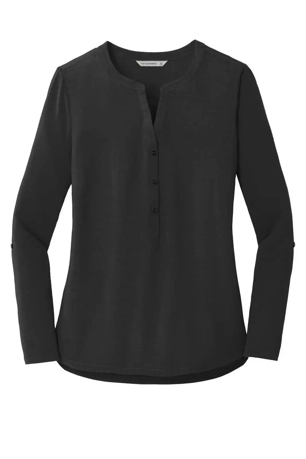 Port Authority Lk5432 Ladies Concept Henley Tunic - Black