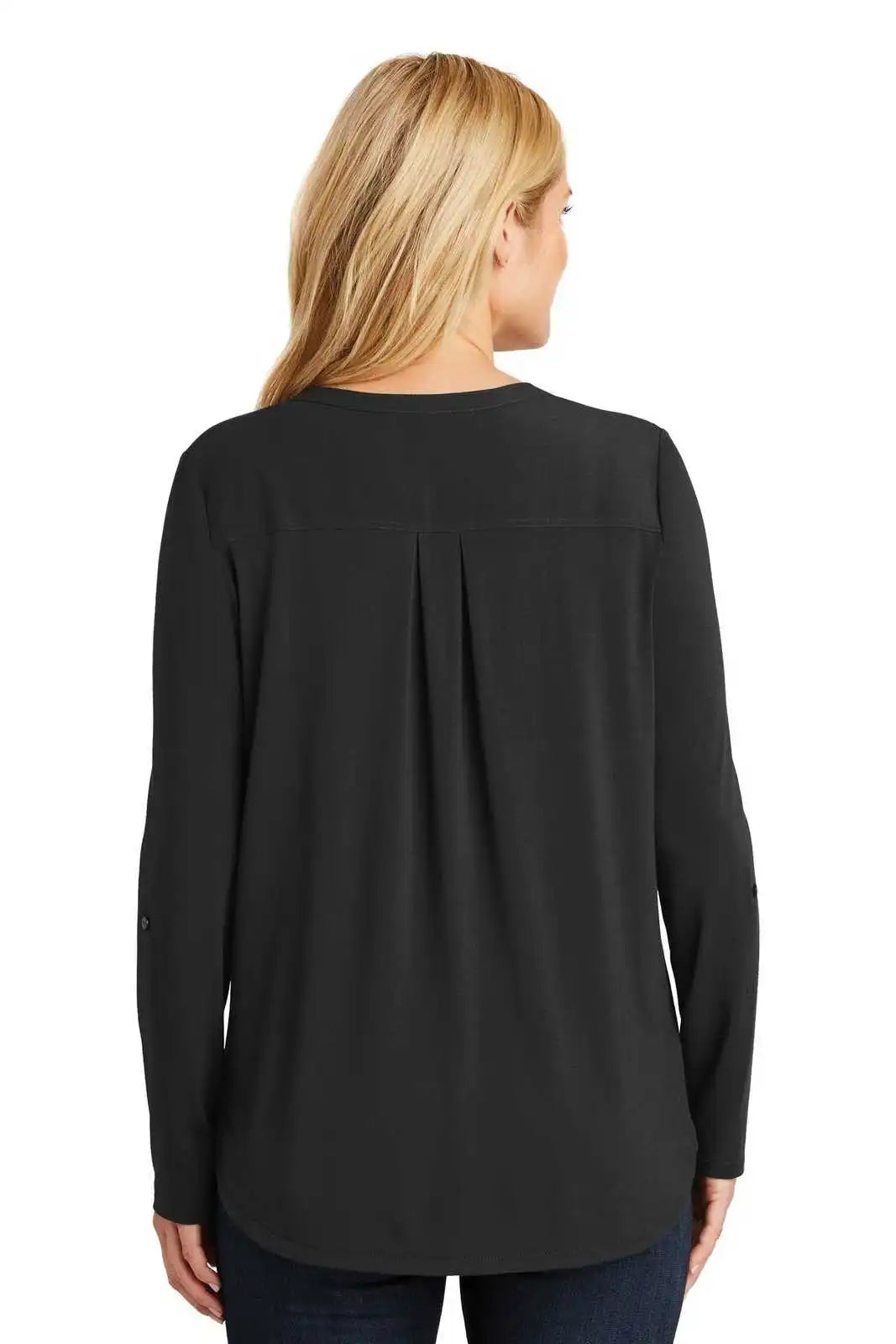 Port Authority Lk5432 Ladies Concept Henley Tunic - Black