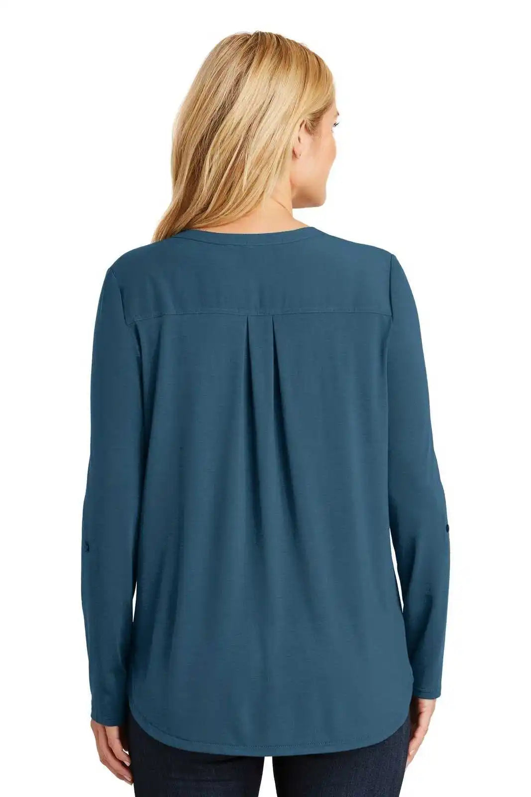 Port Authority Lk5432 Ladies Concept Henley Tunic - Dusty Blue