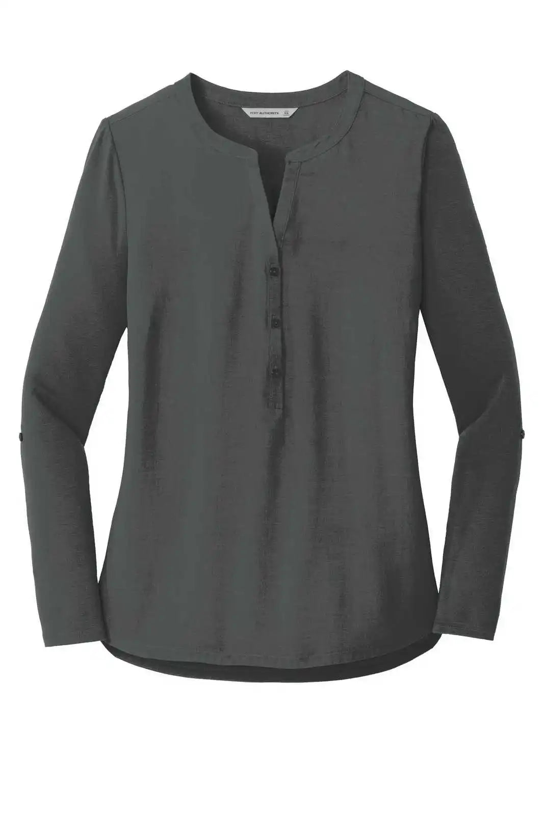 Port Authority Lk5432 Ladies Concept Henley Tunic - Gray Smoke
