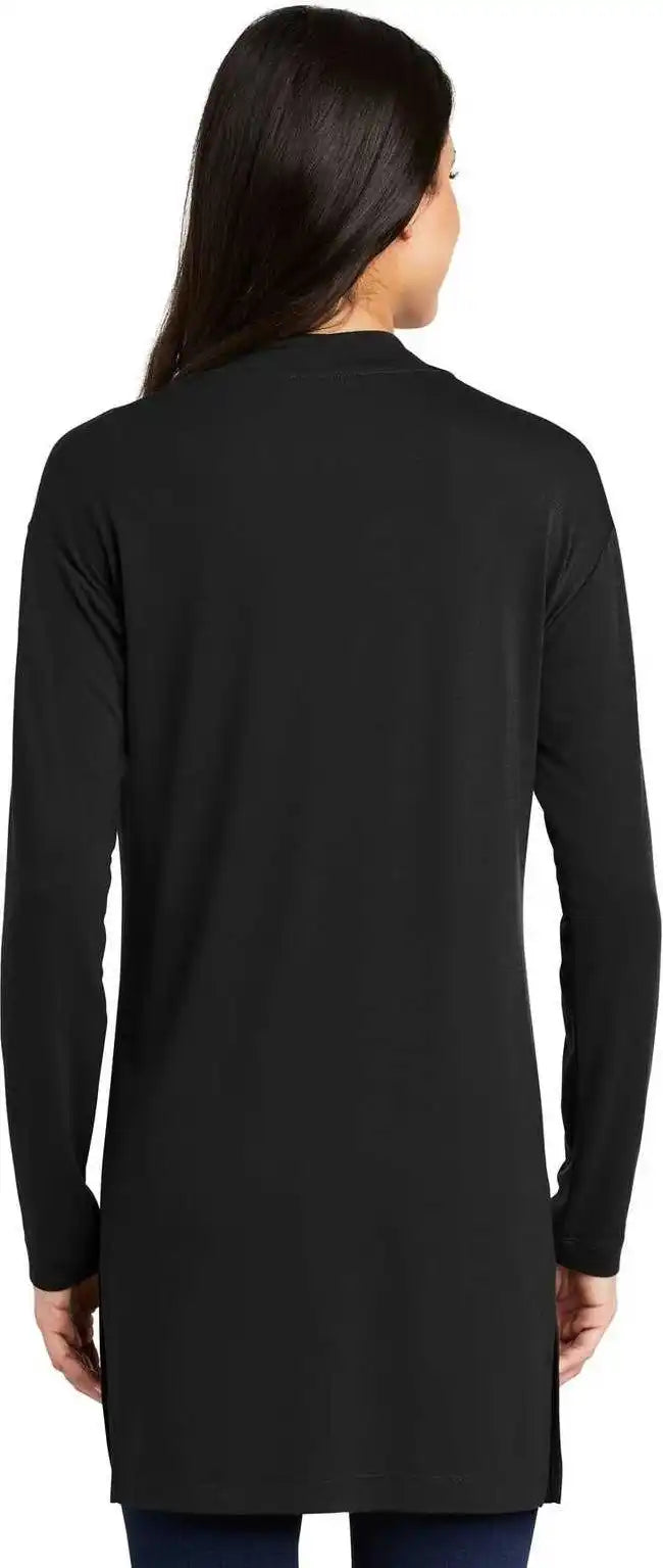 Port Authority Lk5434 Ladies Concept Long Pocket Cardigan - Black