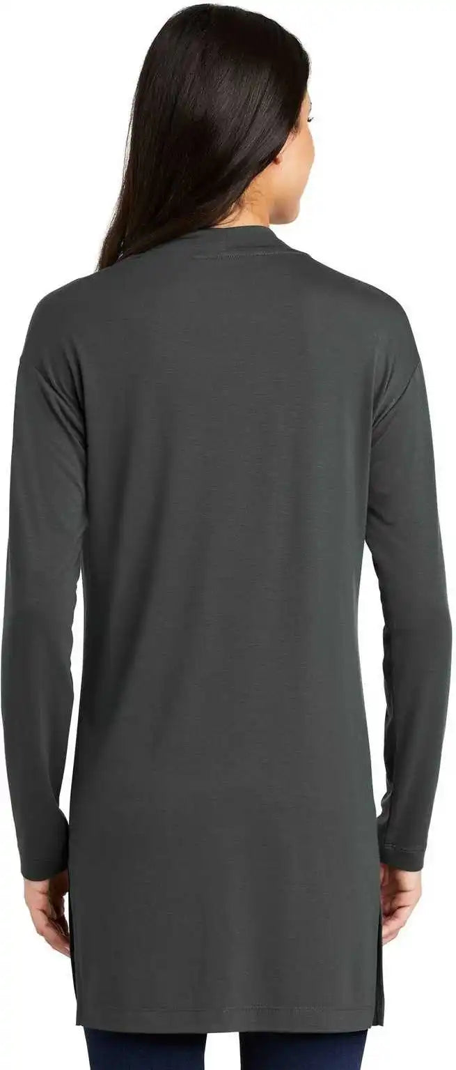 Port Authority Lk5434 Ladies Concept Long Pocket Cardigan Gray Smoke