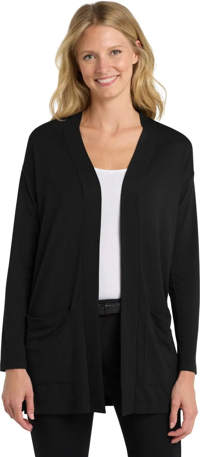 Port Authority Lk5434 Women’s Concept Long Pocket Cardigan - Black