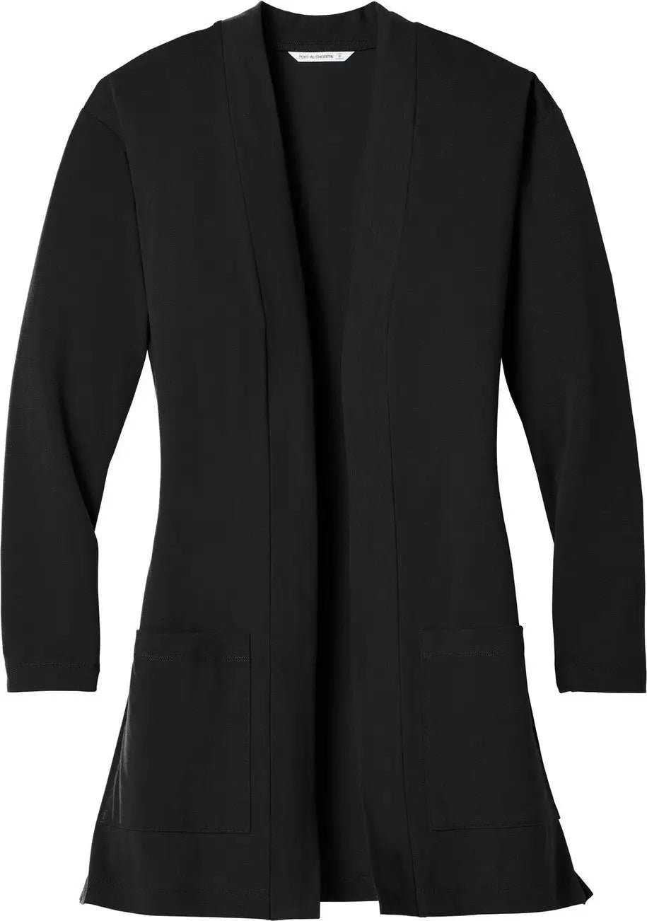 Port Authority Lk5434 Women’s Concept Long Pocket Cardigan - Black