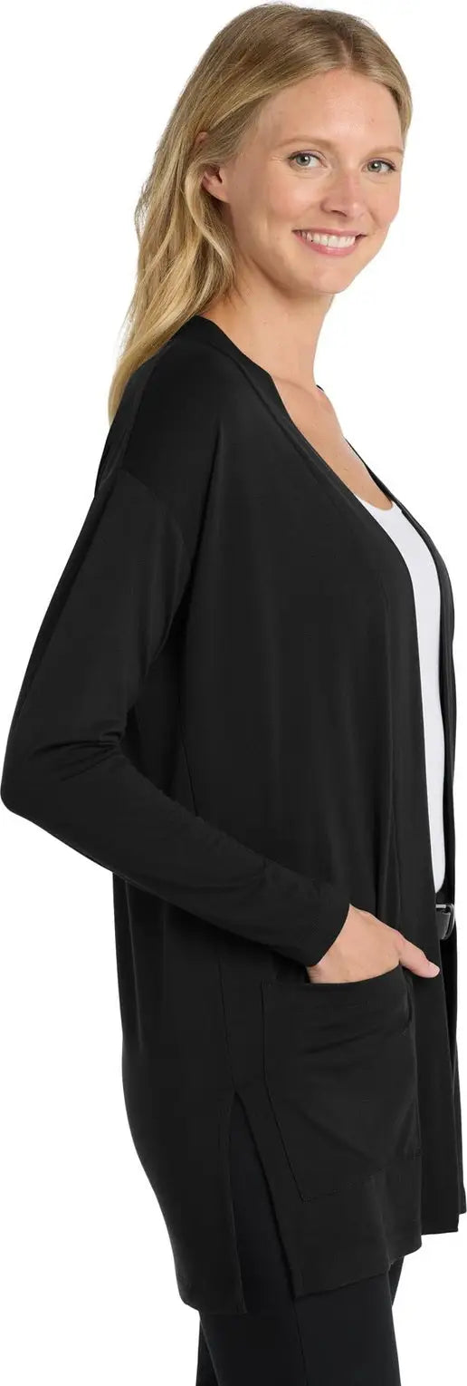 Port Authority Lk5434 Women’s Concept Long Pocket Cardigan - Black