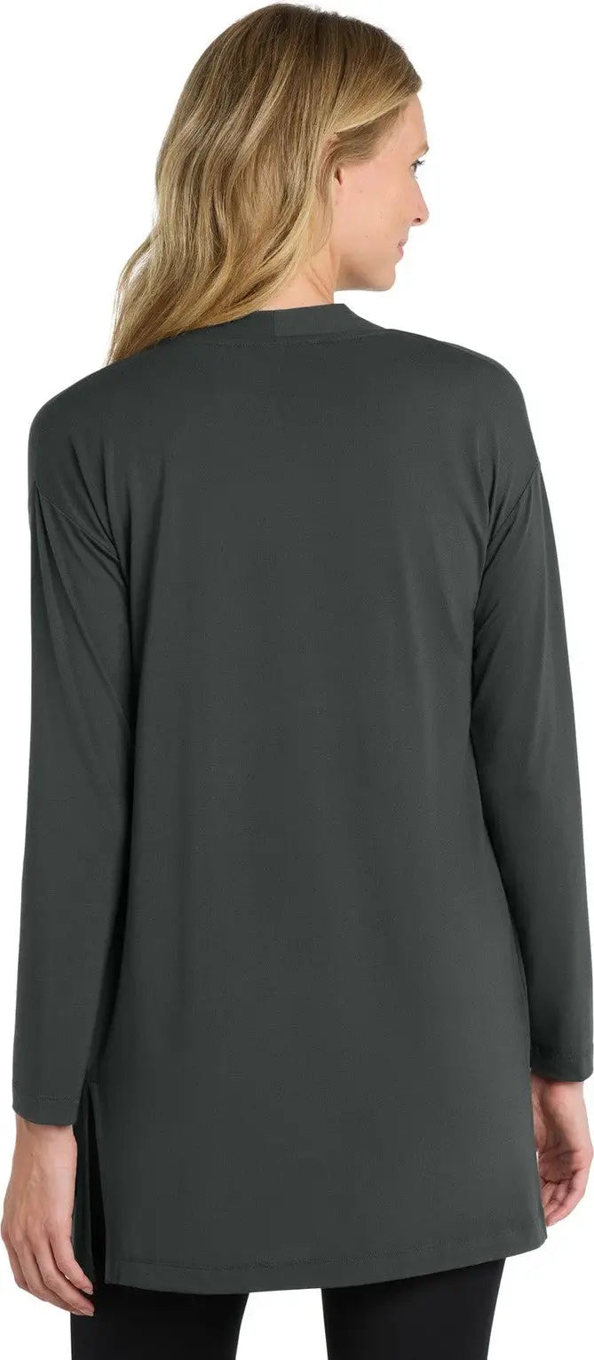 Port Authority Lk5434 Women’s Concept Long Pocket Cardigan - Gray Smoke