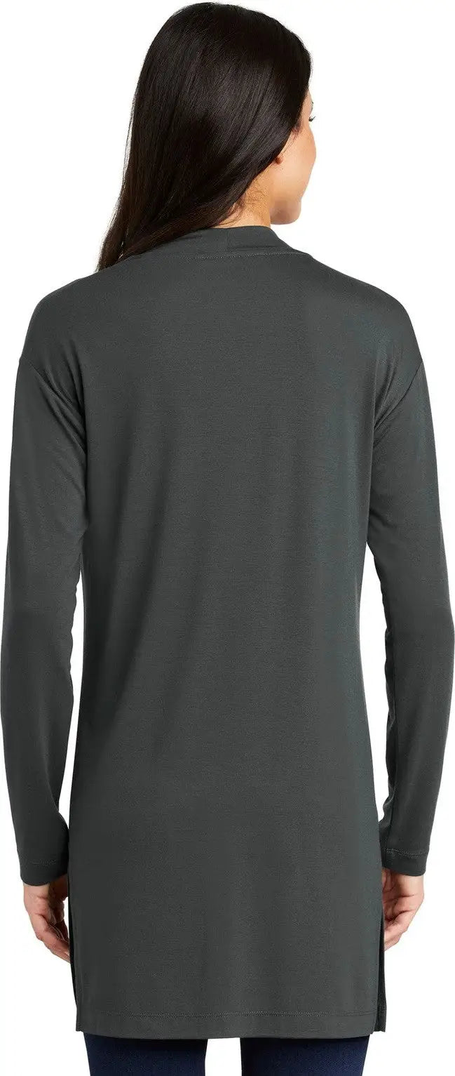 Port Authority Lk5434 Women’s Concept Long Pocket Cardigan - Gray Smoke