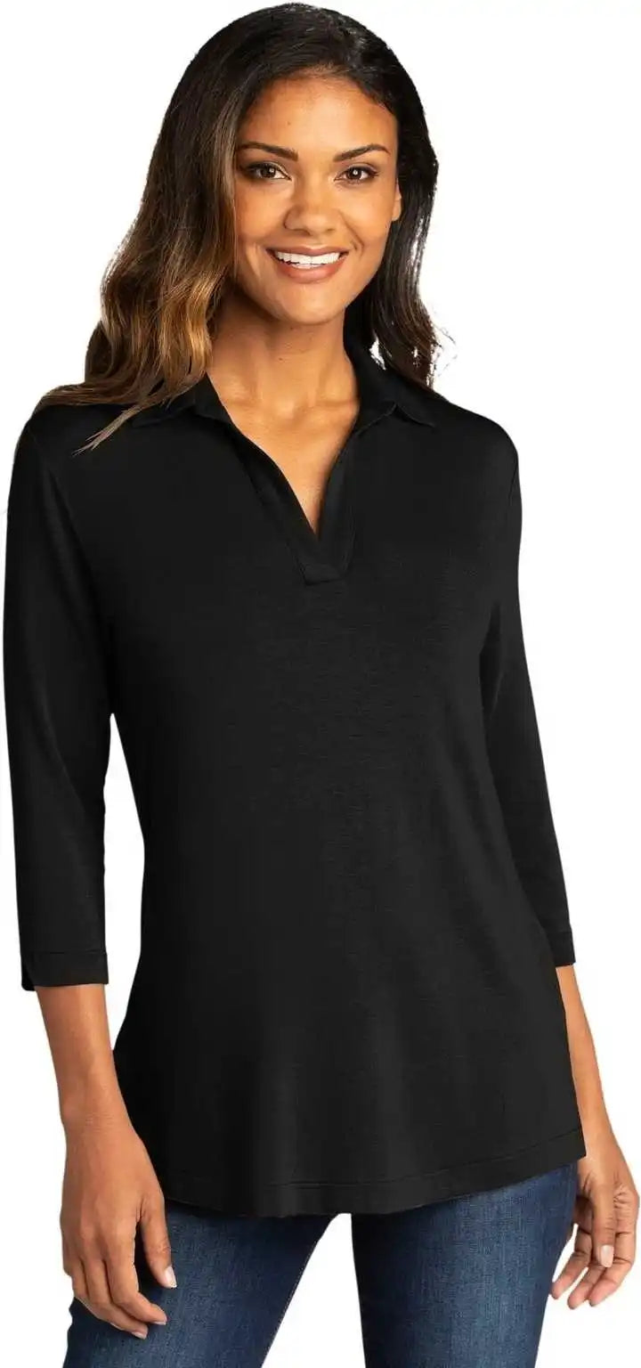 Port Authority Lk5601 Ladies Luxe Knit Tunic - Deep Black