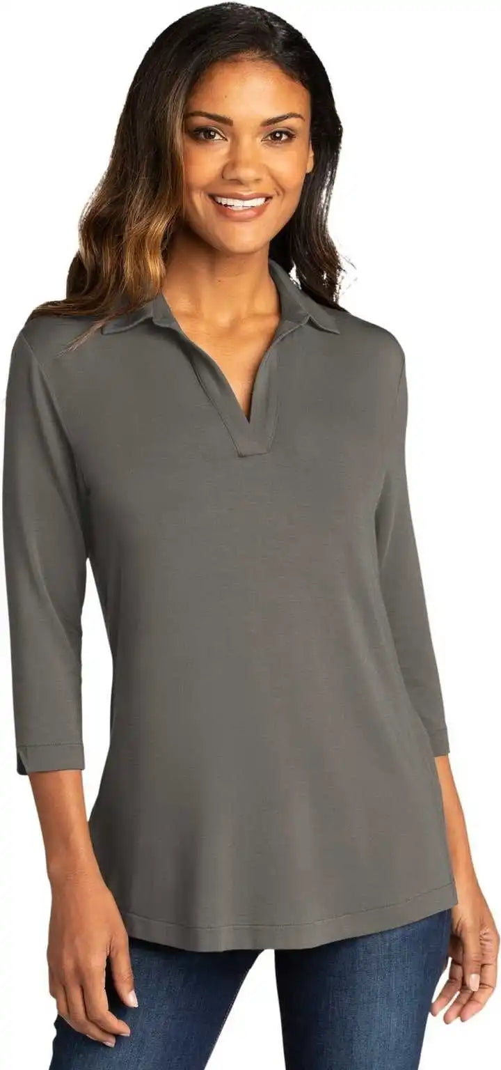 Port Authority Lk5601 Ladies Luxe Knit Tunic - Sterling Gray