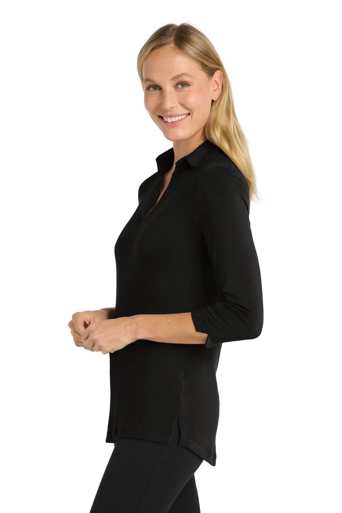 Port Authority Lk5601 Women’s Luxe Knit Tunic - Deep Black