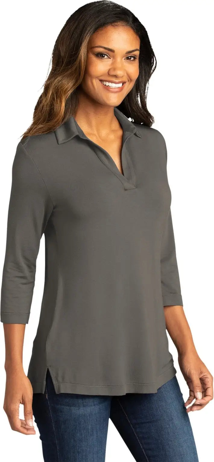Port Authority Lk5601 Women’s Luxe Knit Tunic - Sterling Gray