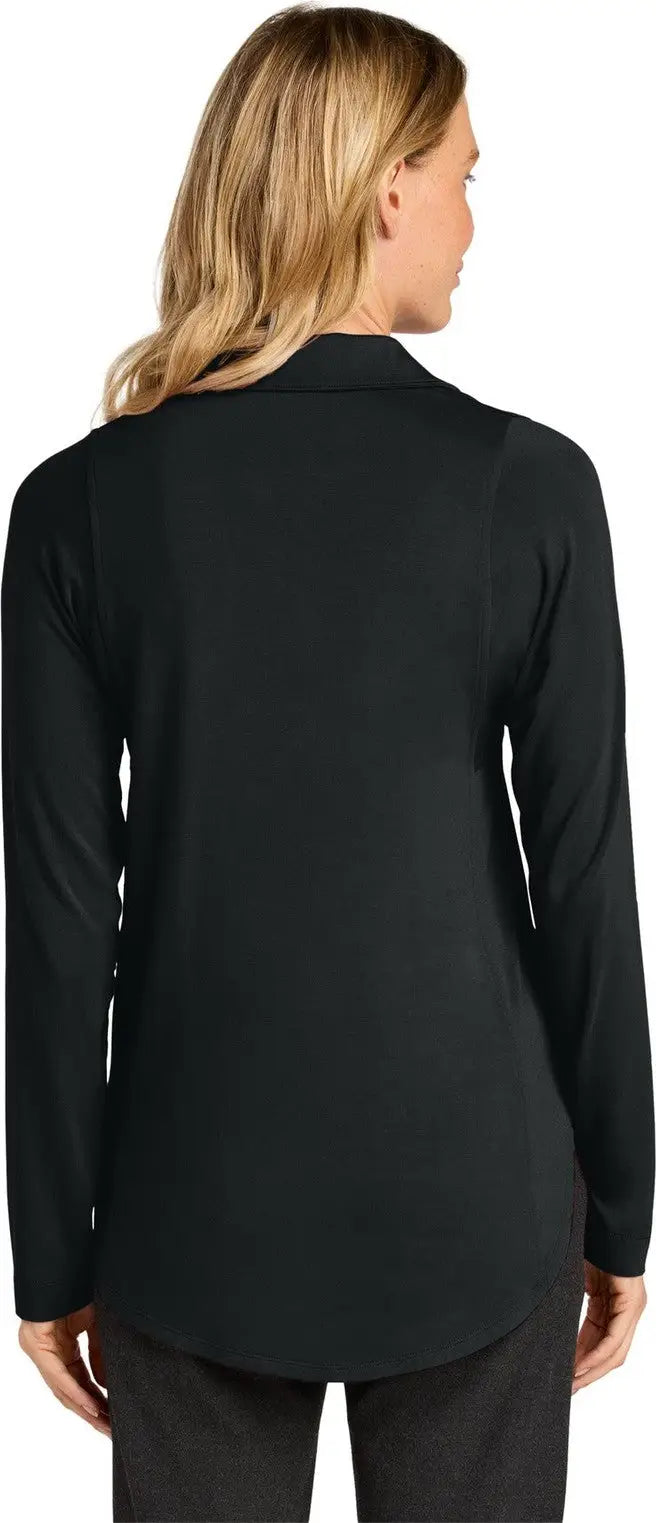 Port Authority Lk5602 Women’s Luxe Knit Button Tunic - Deep Black