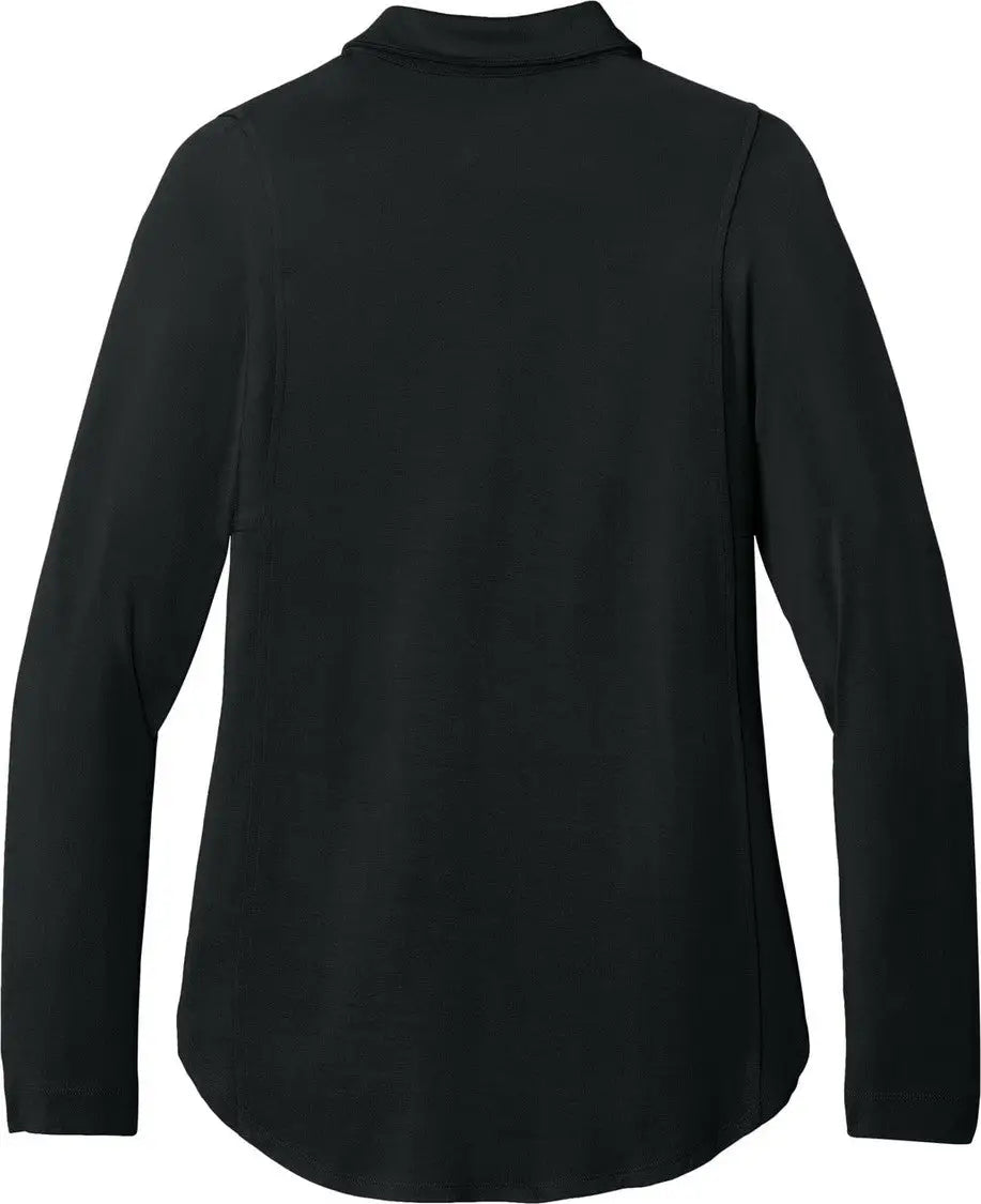 Port Authority Lk5602 Women’s Luxe Knit Button Tunic - Deep Black