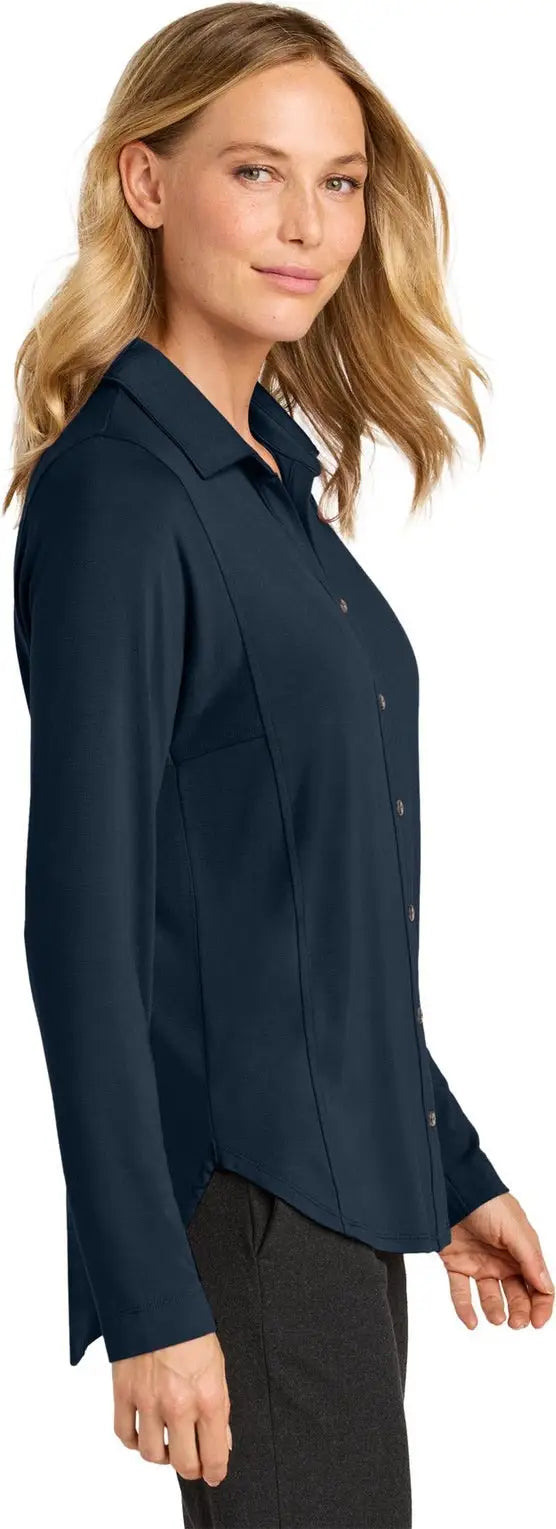 Port Authority Lk5602 Women’s Luxe Knit Button Tunic - River Blue Navy