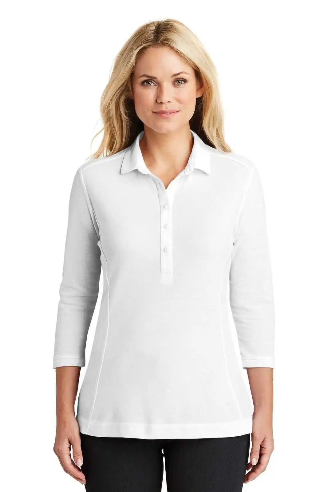 Port Authority Lk581 Ladies Coastal Cotton Blend Polo - White