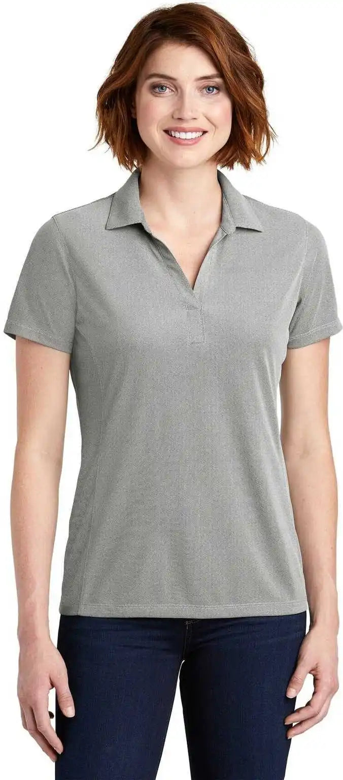 Port Authority Lk582 Ladies Poly Oxford Pique Polo - Black