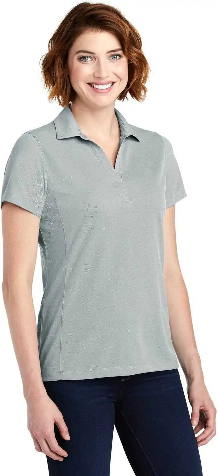 Port Authority Lk582 Ladies Poly Oxford Pique Polo - Gusty Gray