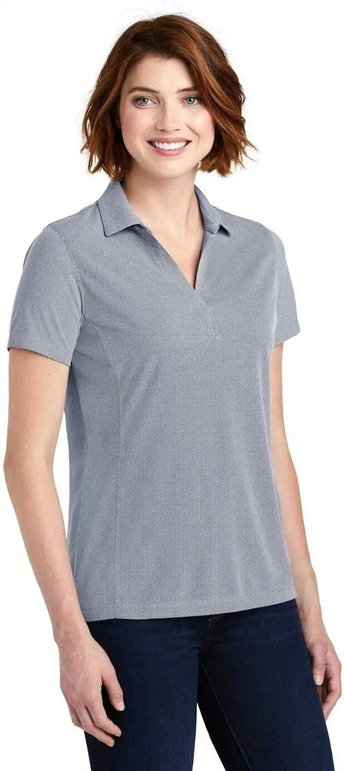 Port Authority Lk582 Ladies Poly Oxford Pique Polo - True Navy