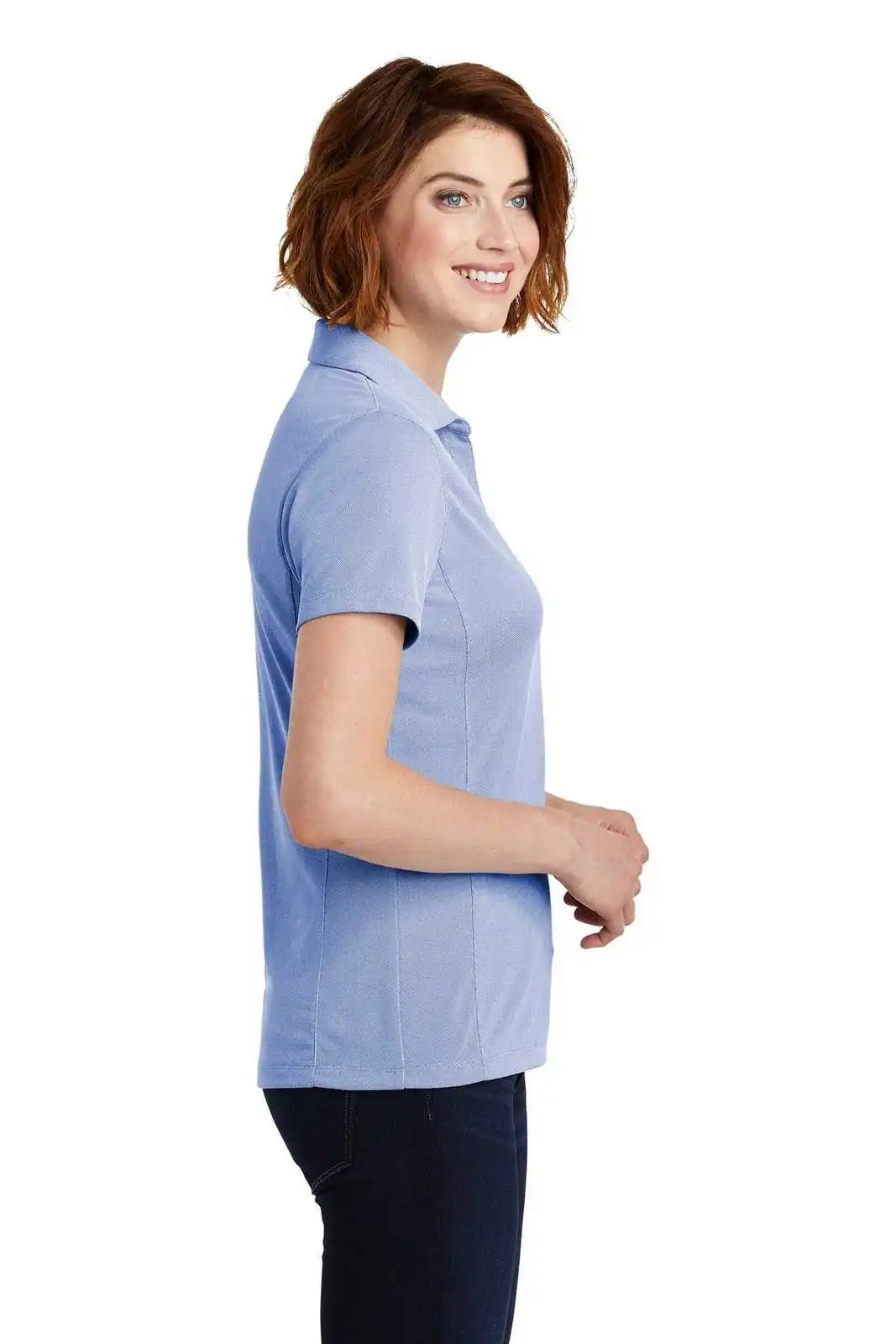 Port Authority Lk582 Ladies Poly Oxford Pique Polo True Royal