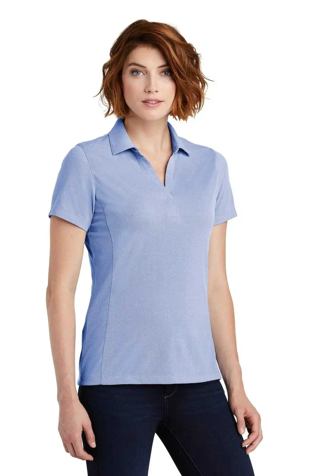 Port Authority Lk582 Ladies Poly Oxford Pique Polo True Royal