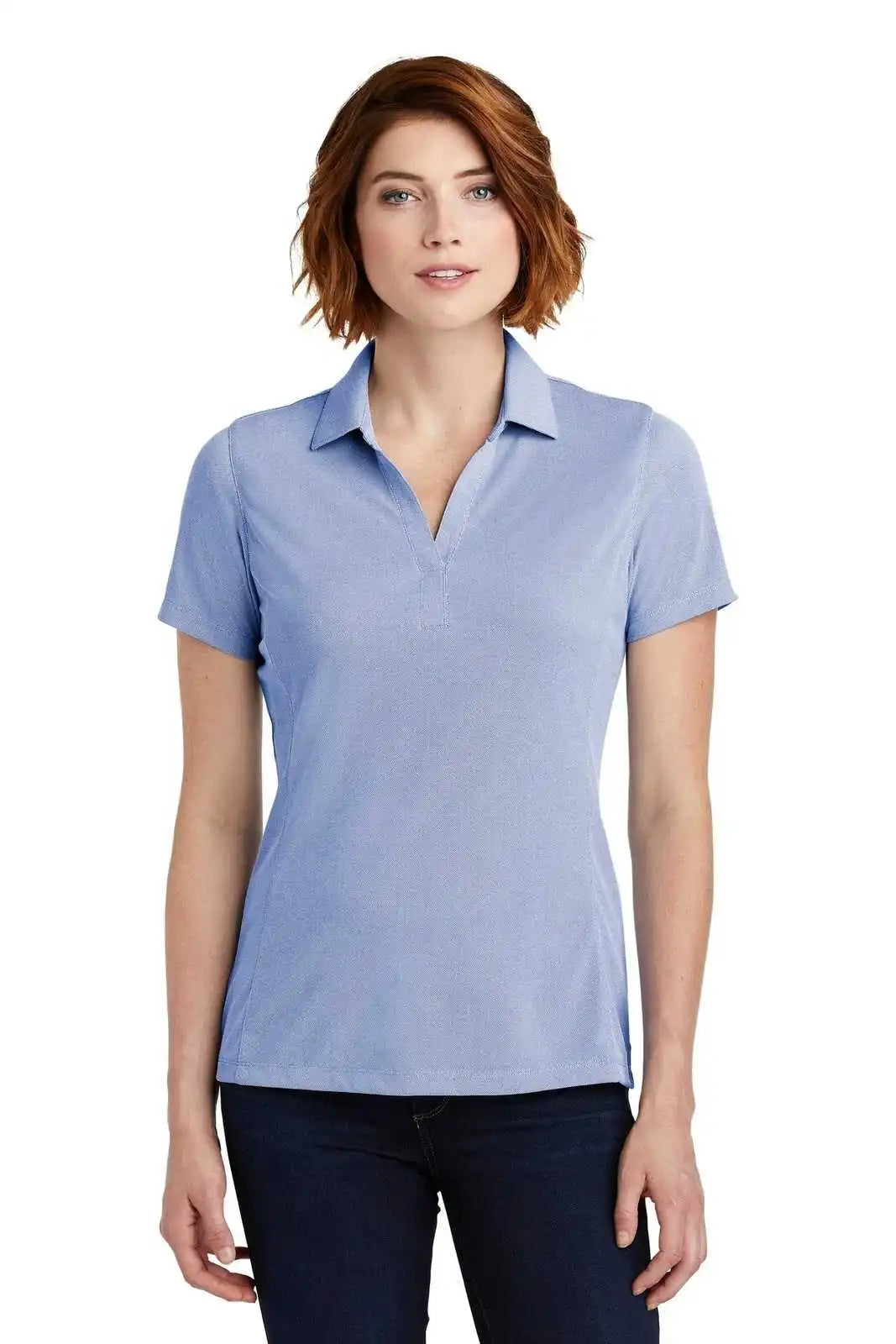 Port Authority Lk582 Ladies Poly Oxford Pique Polo True Royal