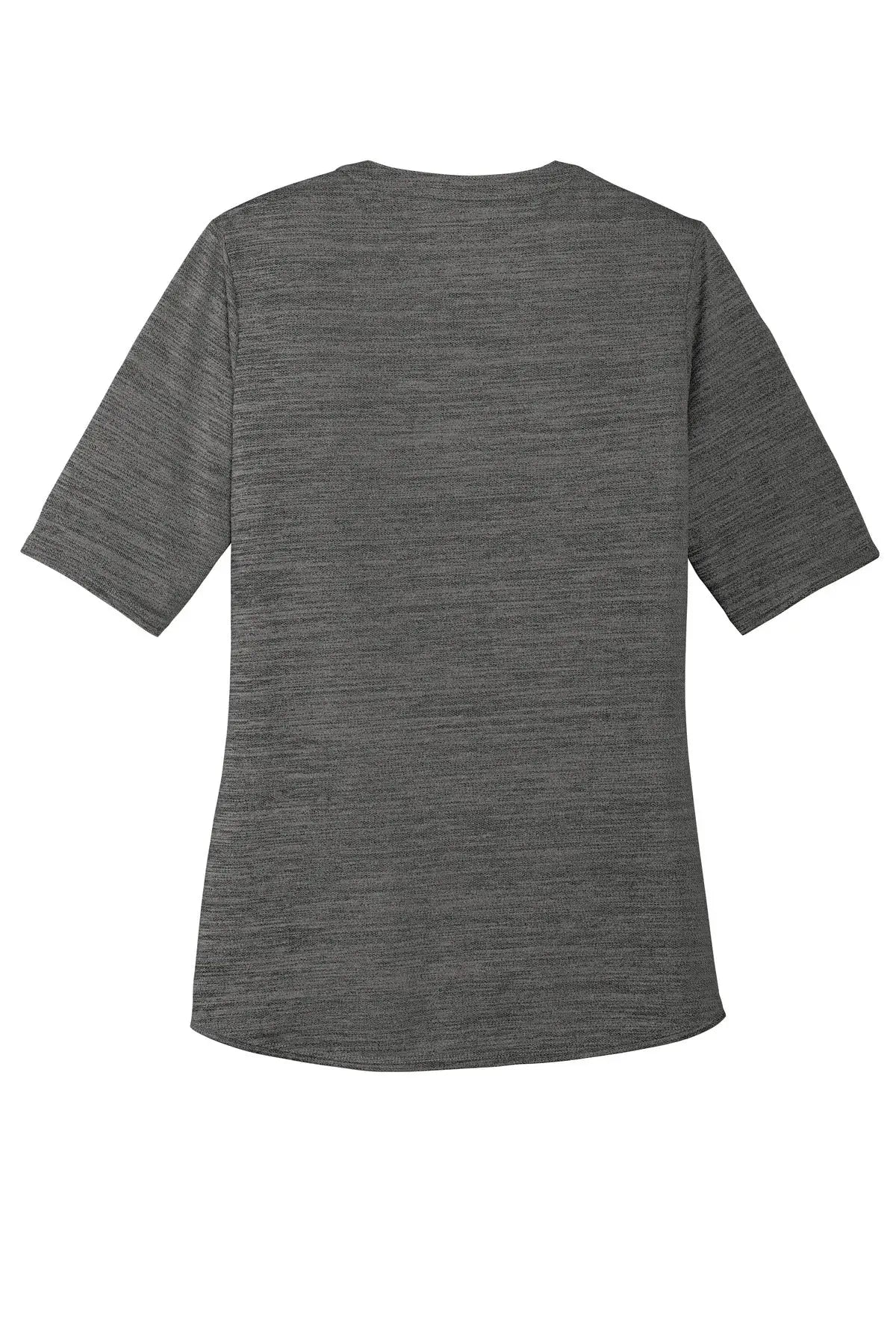 Port Authority Lk583 Women’s Stretch Heather Open Neck Top - Black Thunder Gray