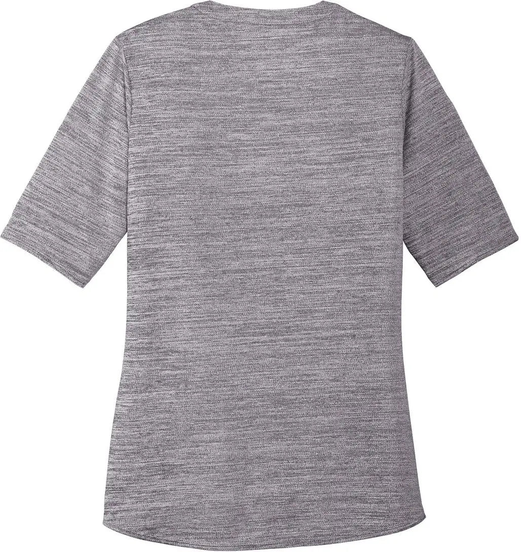 Port Authority Lk583 Women’s Stretch Heather Open Neck Top - Graphite White