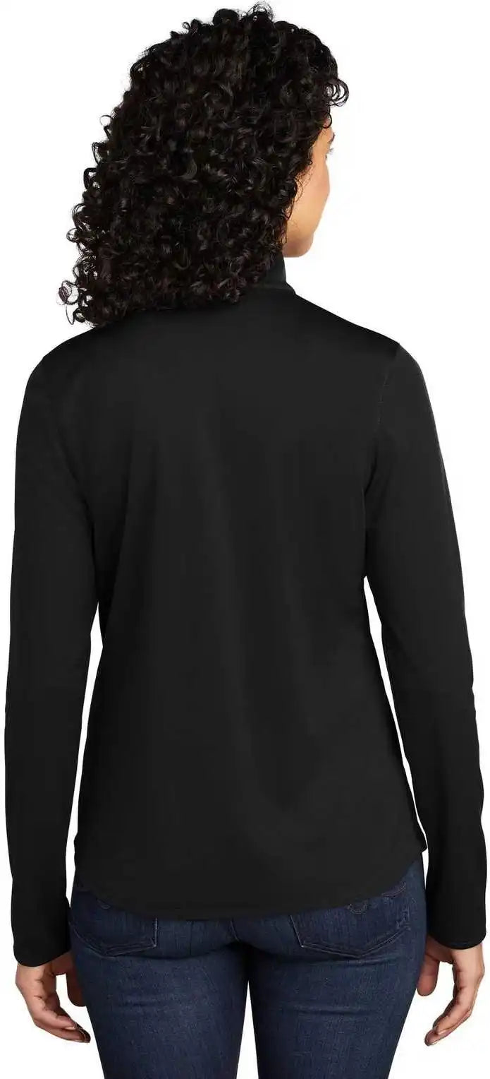 Port Authority Lk584 Ladies Silk Touch Performance 1/4 Zip Lk584black Steel Gray