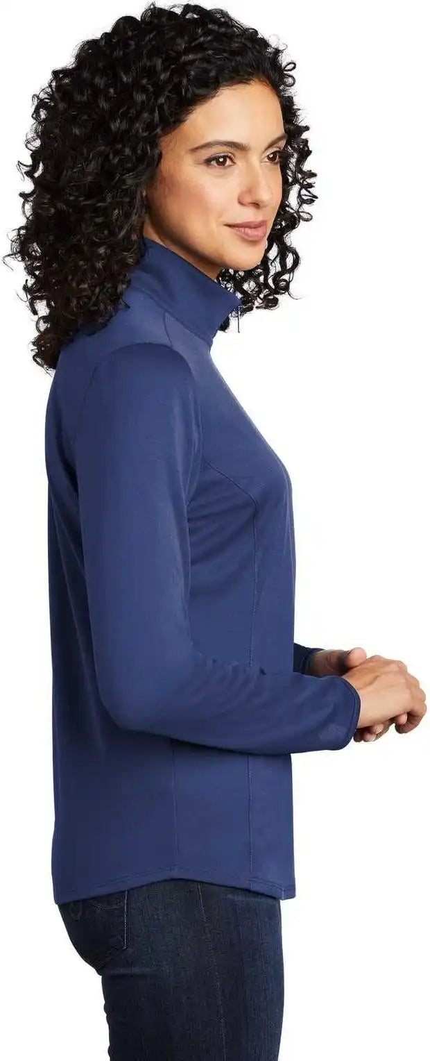 Port Authority Lk584 Ladies Silk Touch Performance 1/4 Zip Lk584royal Steel Gray