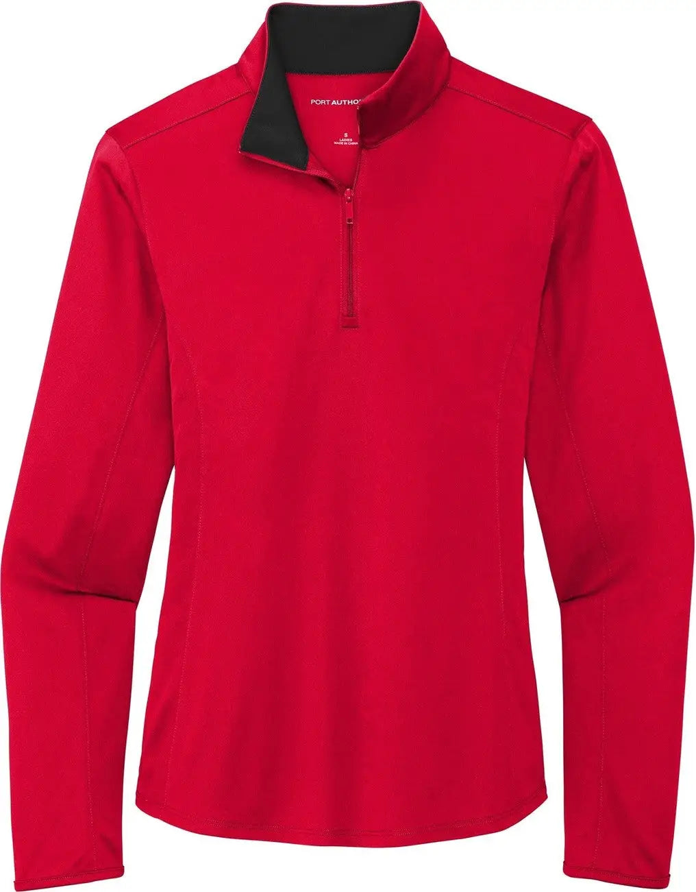 Port Authority Lk584 Women’s Silk Touch Performance 1/4-zip - Red Black