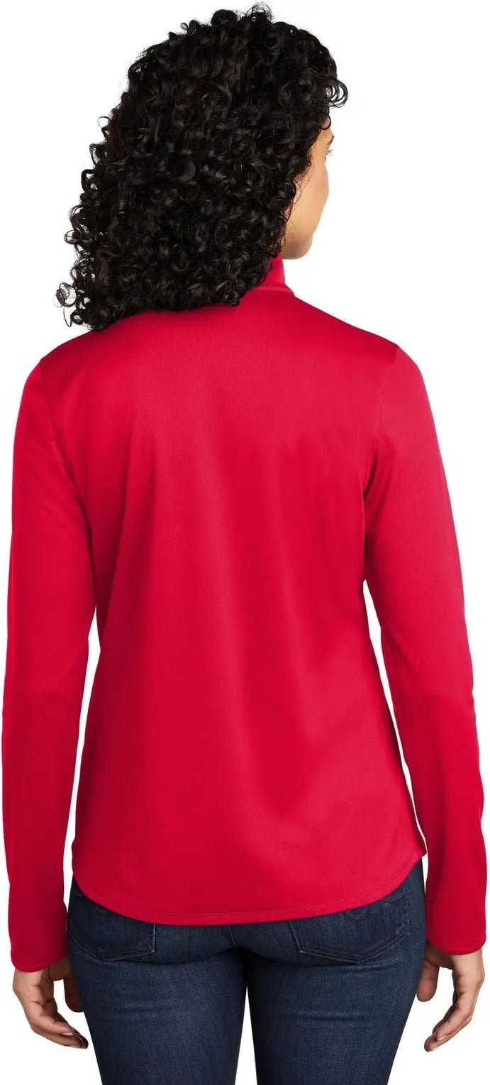 Port Authority Lk584 Women’s Silk Touch Performance 1/4-zip - Red Black