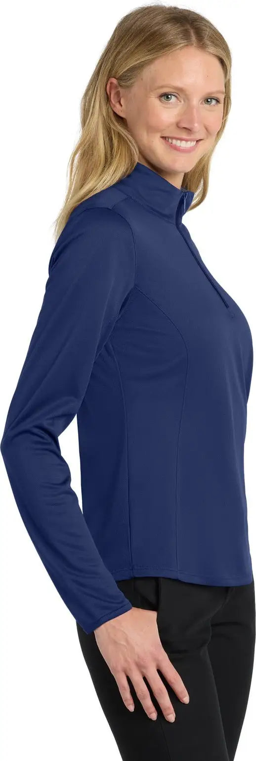 Port Authority Lk584 Women’s Silk Touch Performance 1/4-zip - Royal Steel Gray