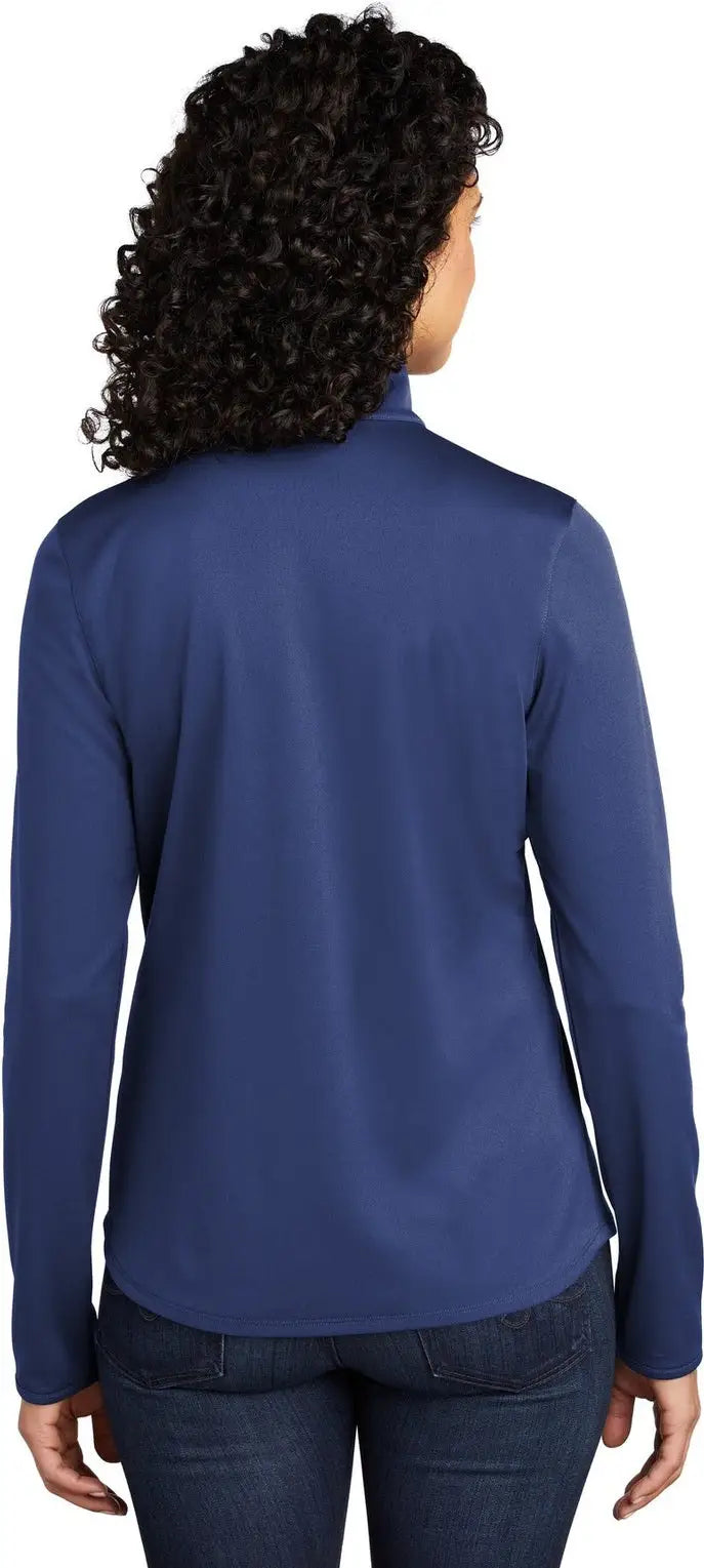 Port Authority Lk584 Women’s Silk Touch Performance 1/4-zip - Royal Steel Gray
