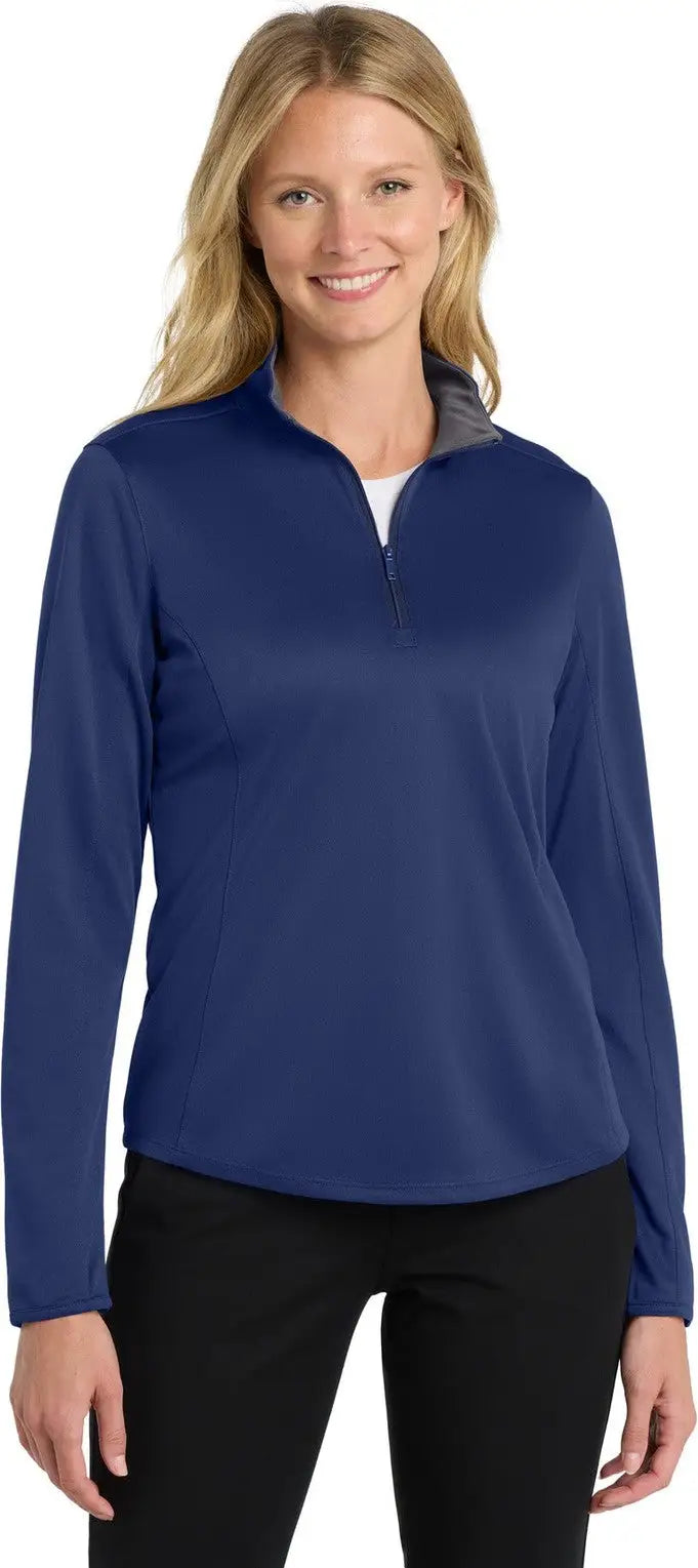 Port Authority Lk584 Women’s Silk Touch Performance 1/4-zip - Royal Steel Gray