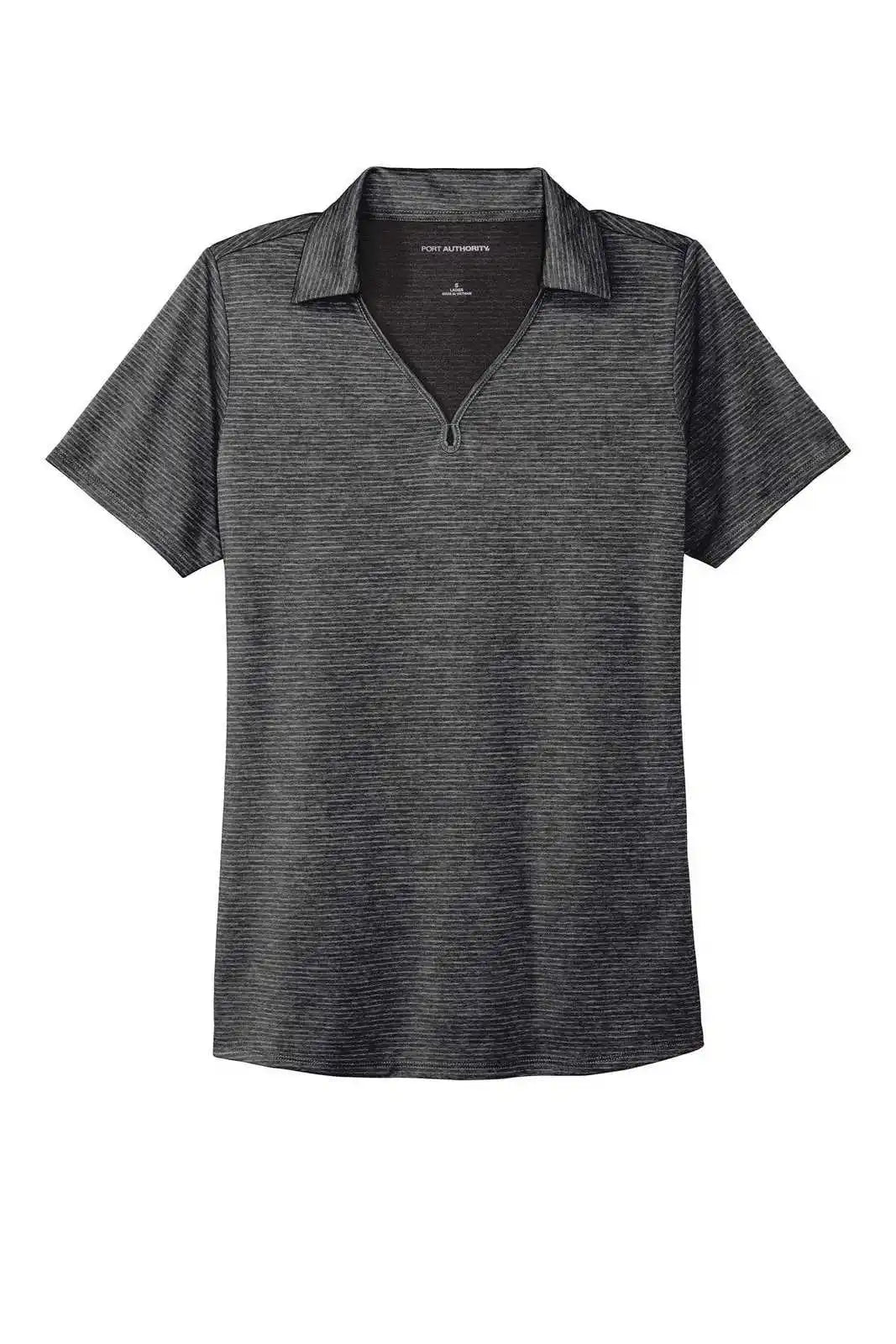 Port Authority Lk585 Ladies Shadow Stripe Polo - Deep Black